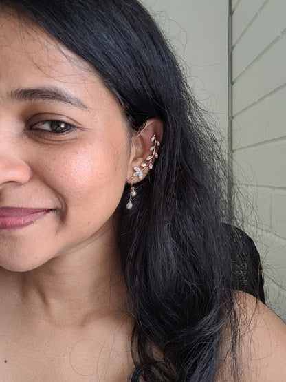 Pearl Blossom Ear Cuff