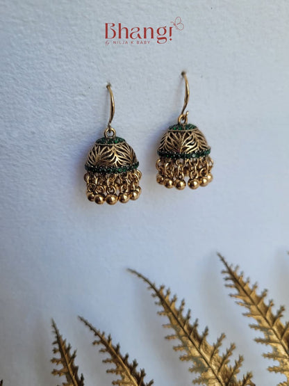 Mini Sundari Jhumkas – Veda Green