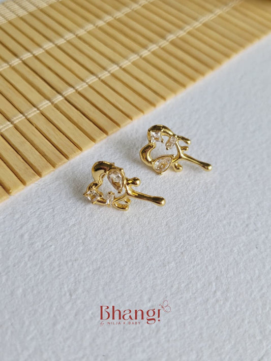 Fleur Charm Stud Earrings