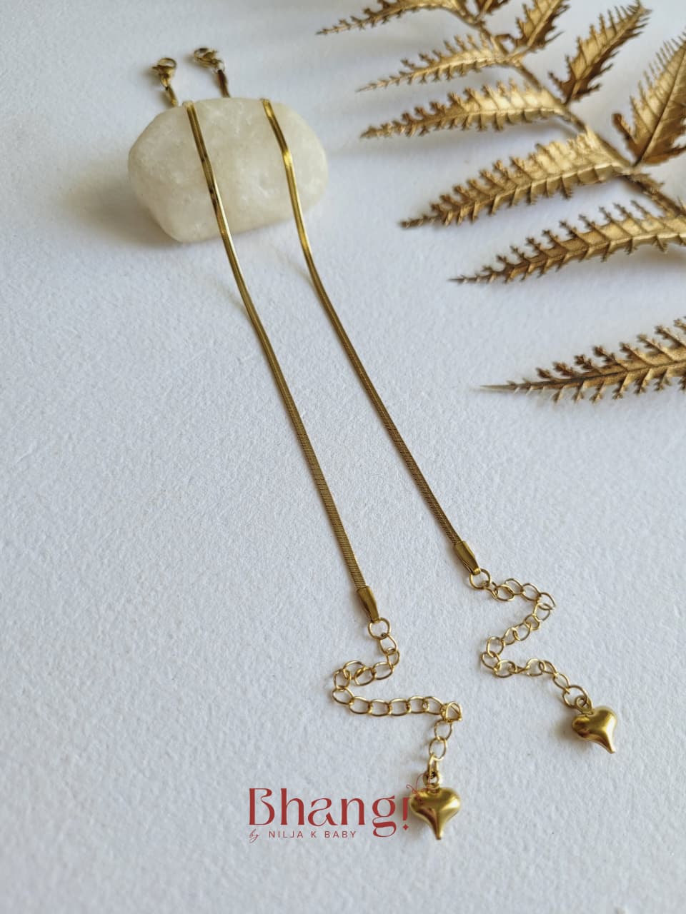 Mini Heart Snake Chain Kids Anklet (Pair)