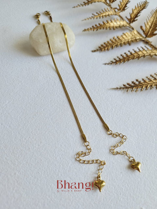 Mini Heart Snake Chain Kids Anklet (Pair)