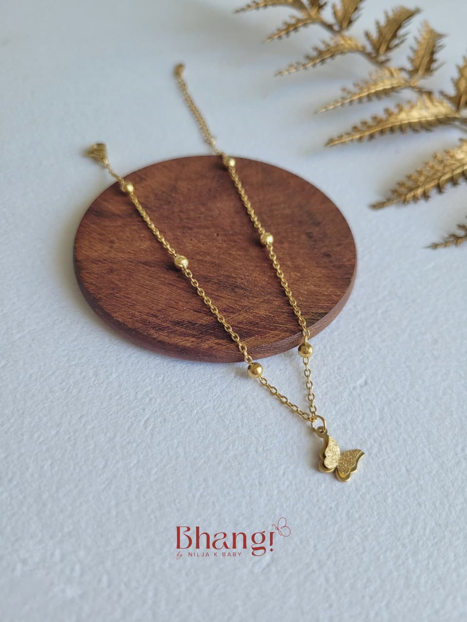 Flutter Charm Single Anklet – Premium Anti-Tarnish Gold Anklet (Single Piece)