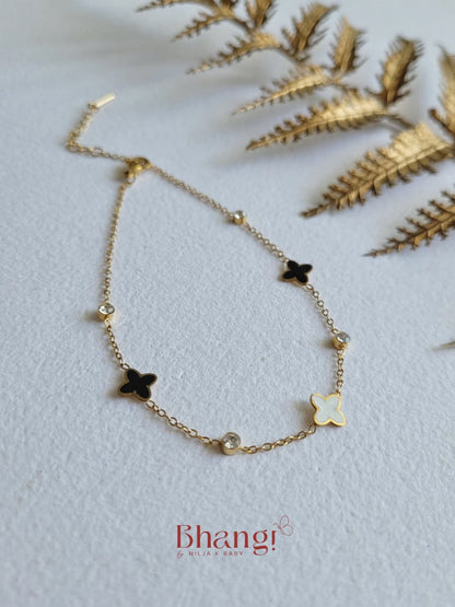 Celeste Clover Charm Anklet (Single Piece)