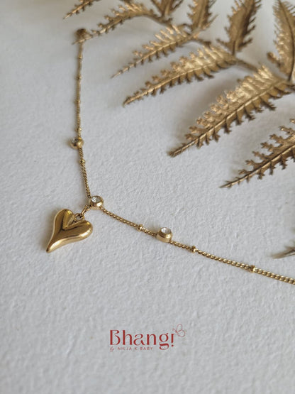 Golden Heart Charm Single Anklet