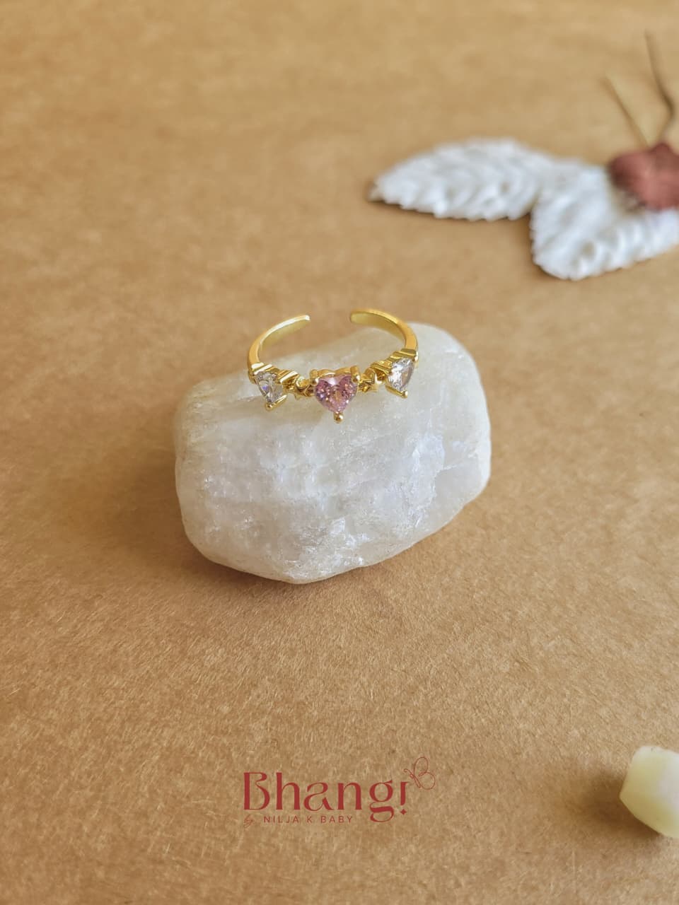 Rosé Heartstone Ring