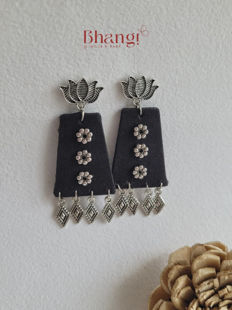 Pushpa Rekha Fabric Drop Earrings