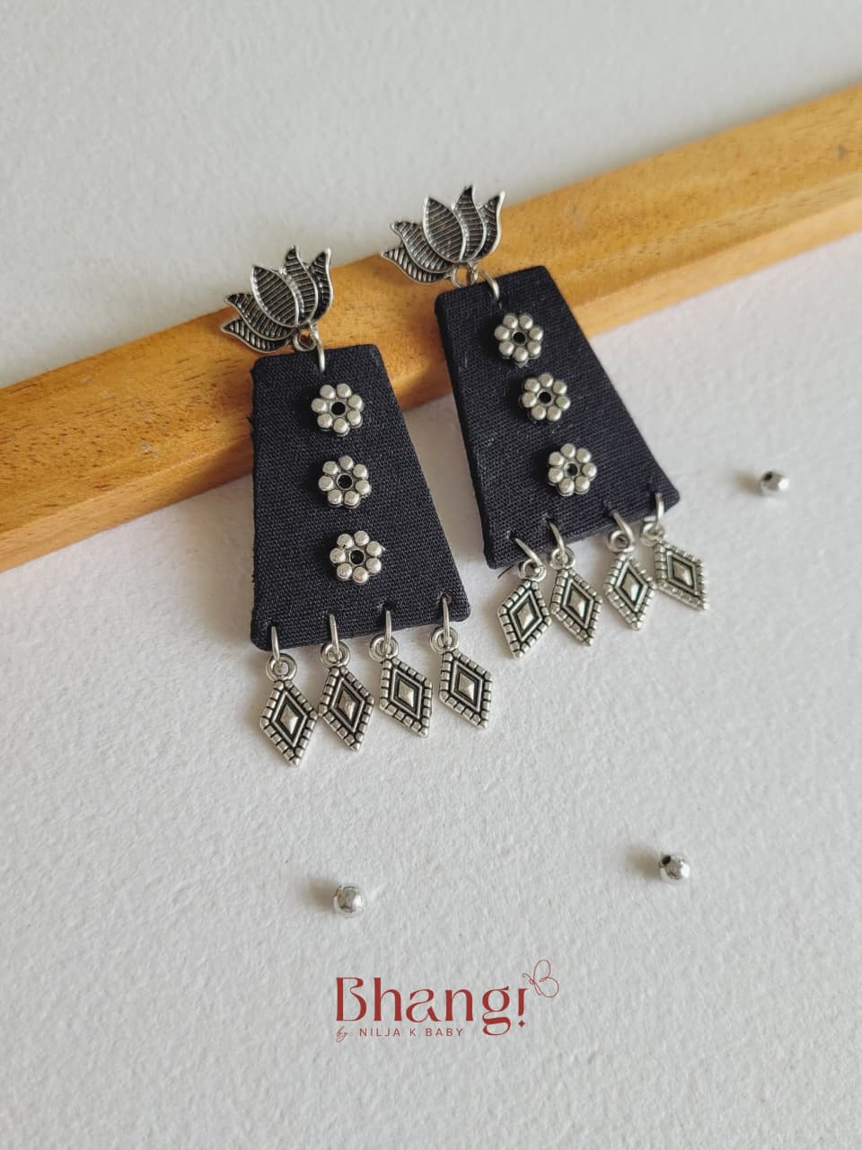 Pushpa Rekha Fabric Drop Earrings