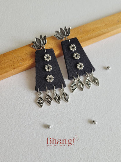 Pushpa Rekha Fabric Drop Earrings