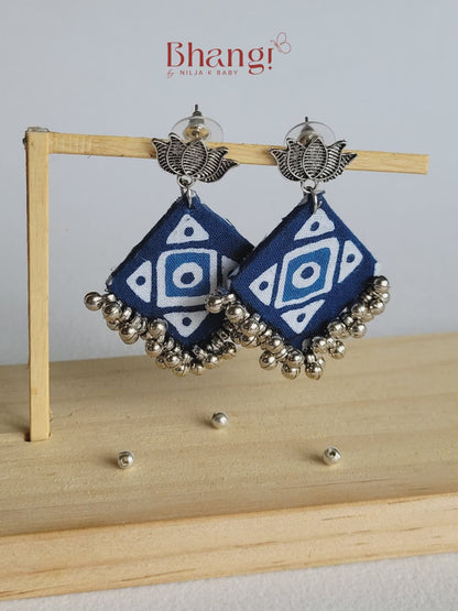 Neelambari Lotus Fabric Earrings