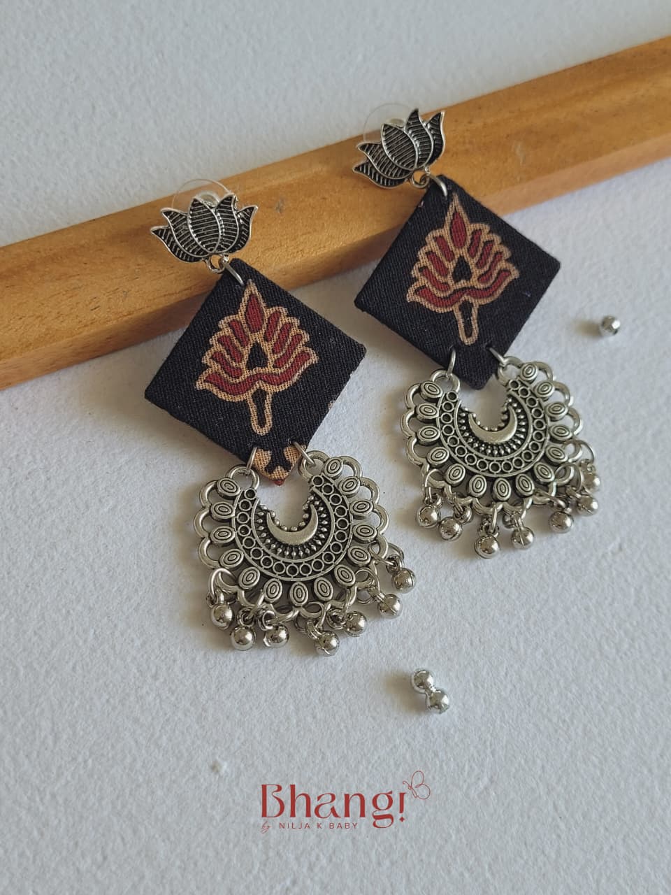 Agni Lotus Fabric Earrings