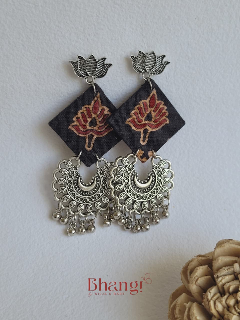 Agni Lotus Fabric Earrings
