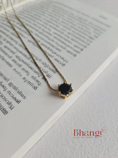 Noir Solitaire Pendant Necklace