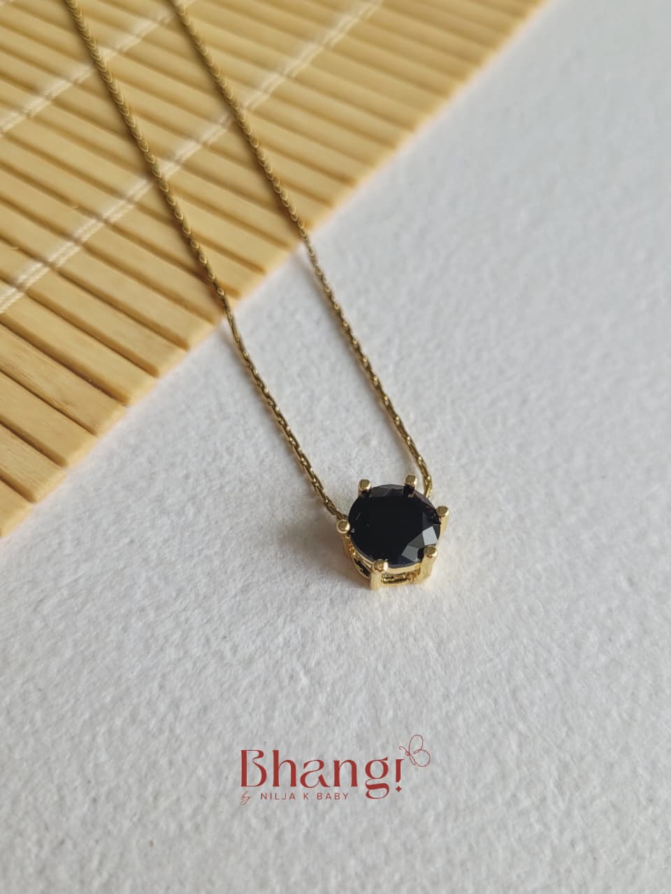 Noir Solitaire Pendant Necklace