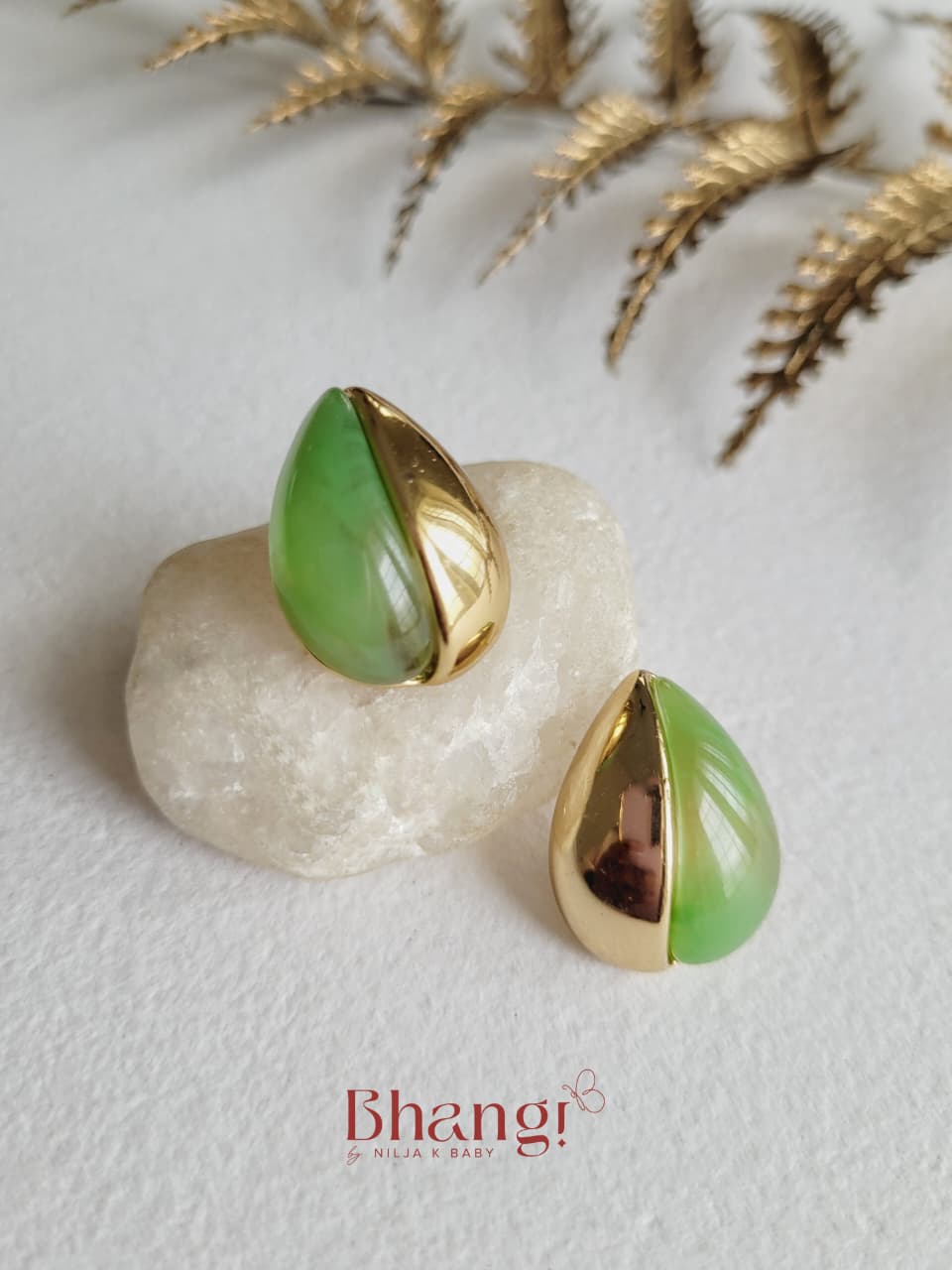 Green & Gold Earrings