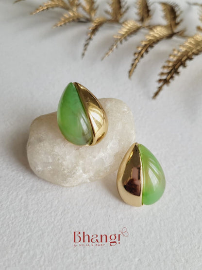 Green & Gold Earrings