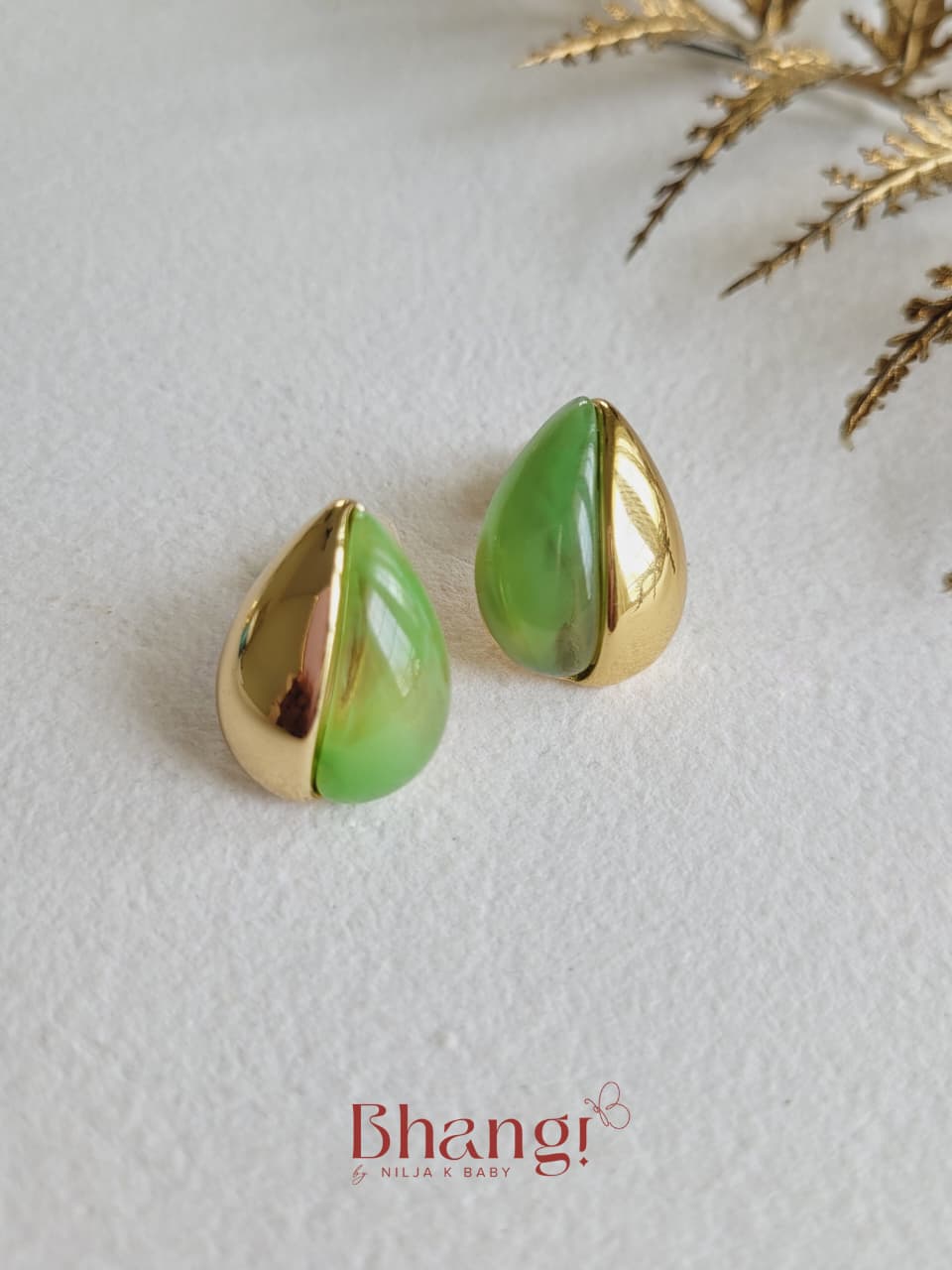 Green & Gold Earrings