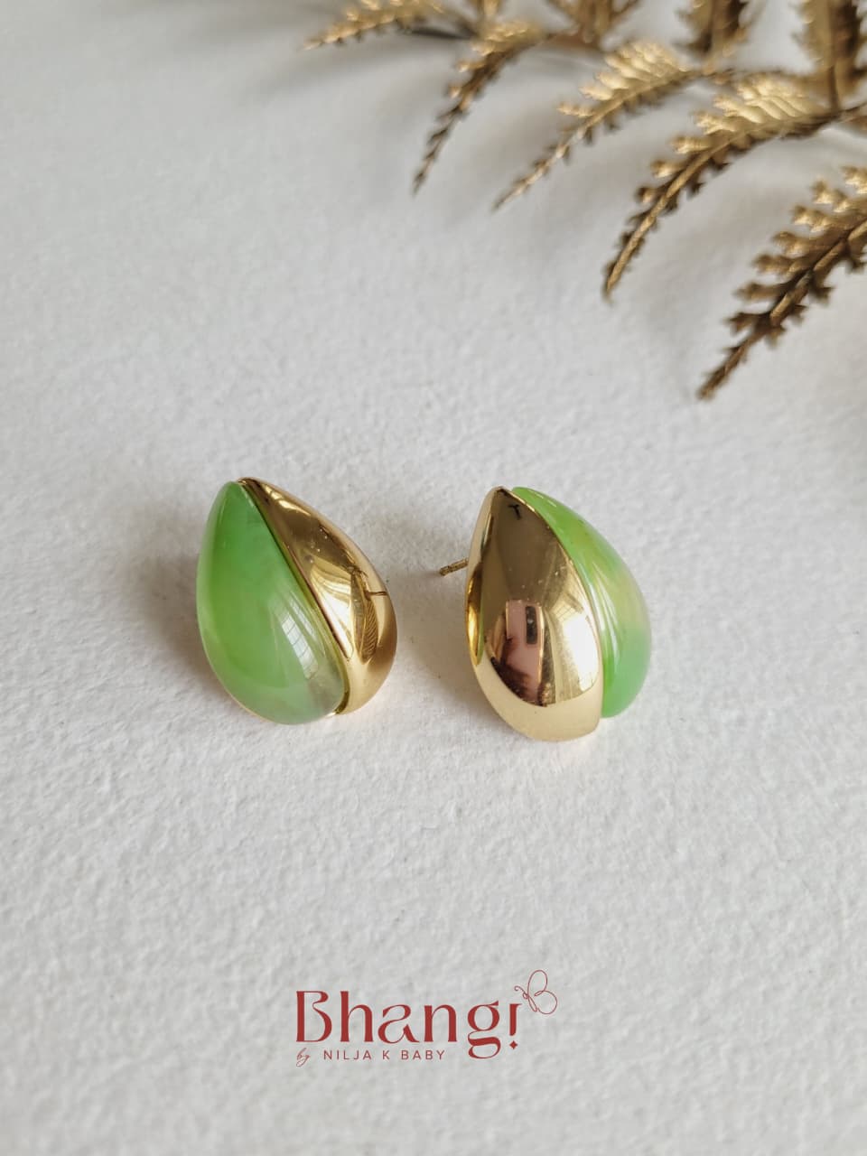 Green & Gold Earrings