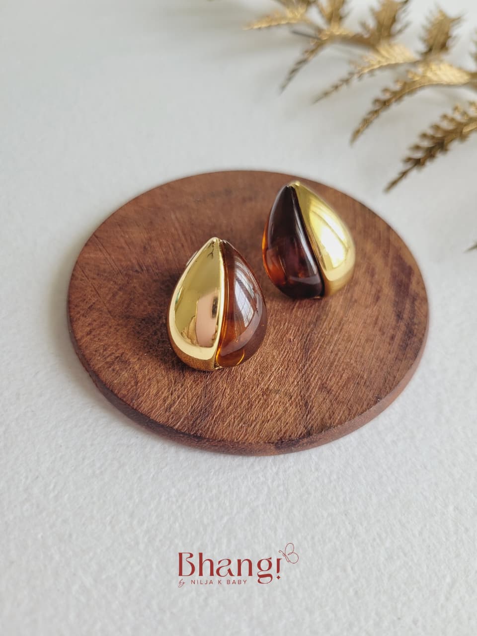 Brown & Gold Earrings