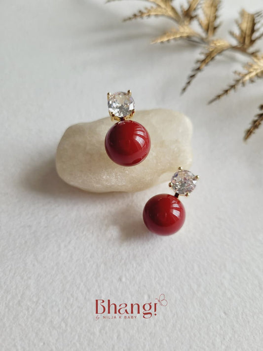 Ruby Glow Drop Earrings