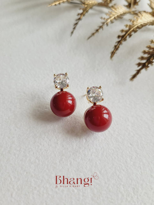 Ruby Glow Drop Earrings