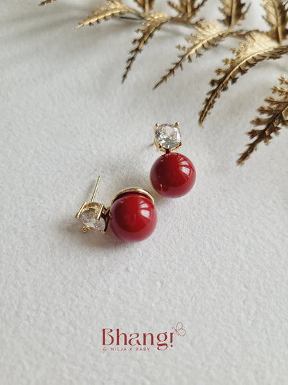 Ruby Glow Drop Earrings
