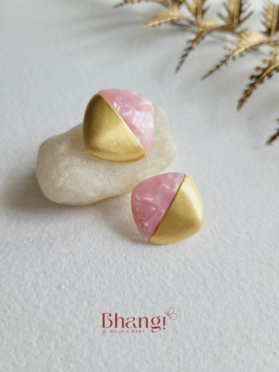 Pink & Gold Earrings