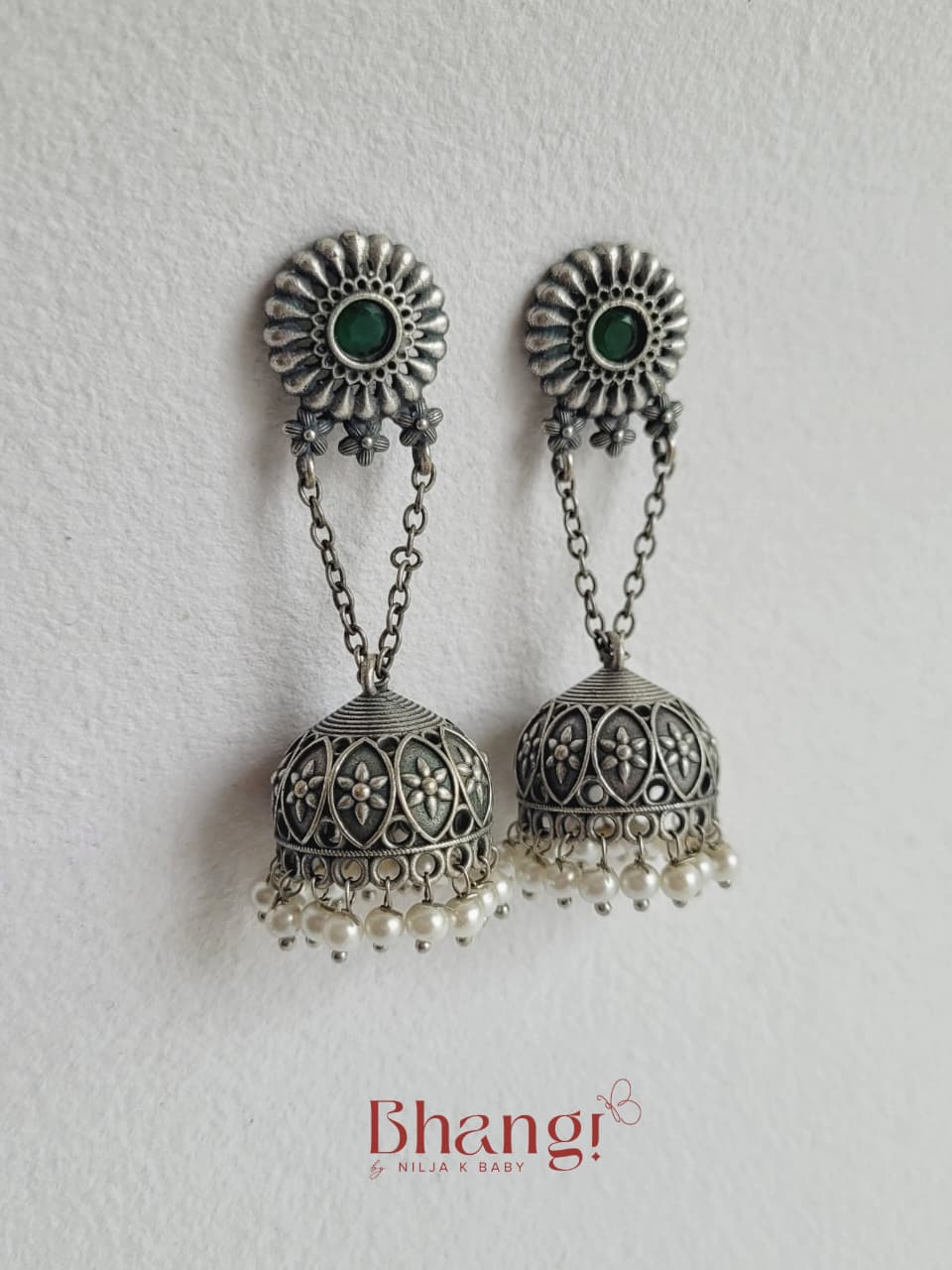 Mehreen Emerald Jhumka Drops