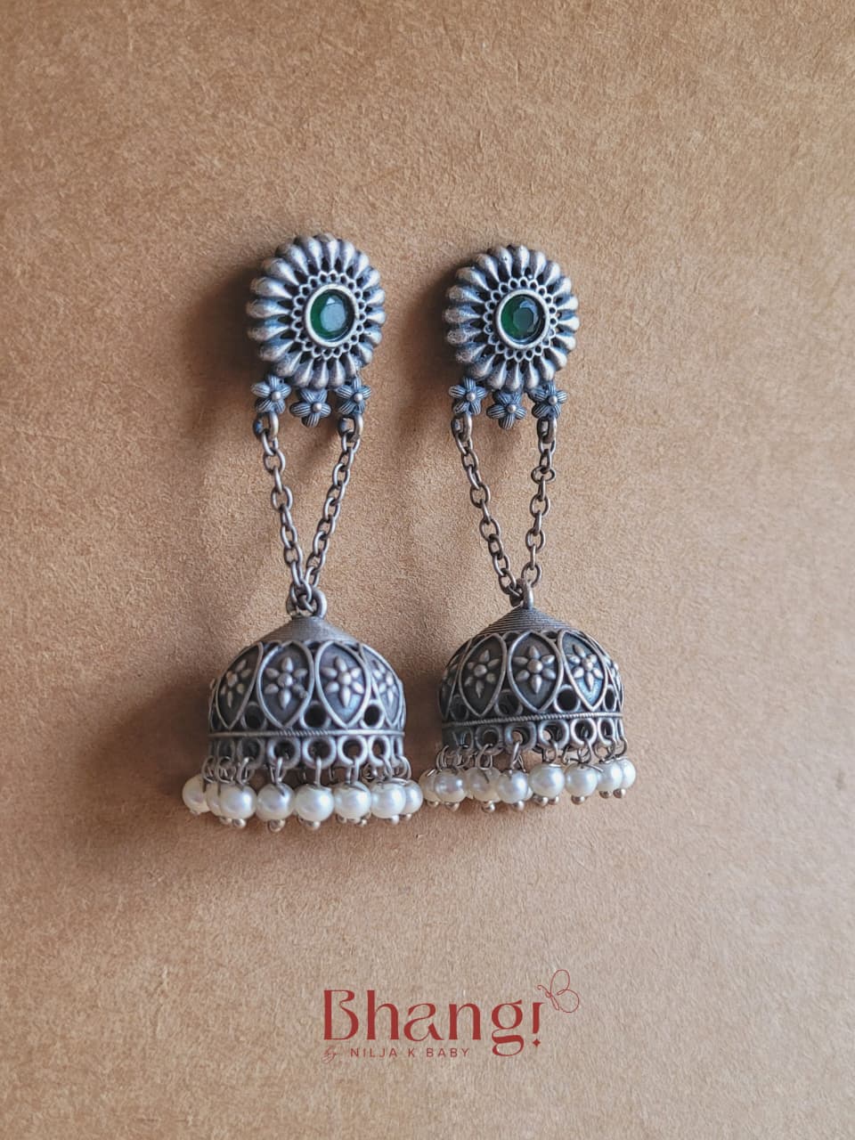 Mehreen Emerald Jhumka Drops