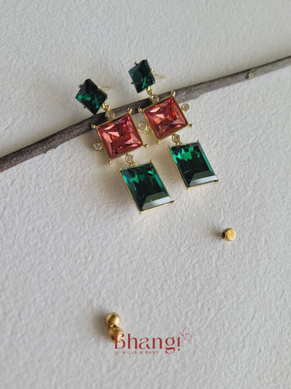 Emerald Rouge Geometric Drops