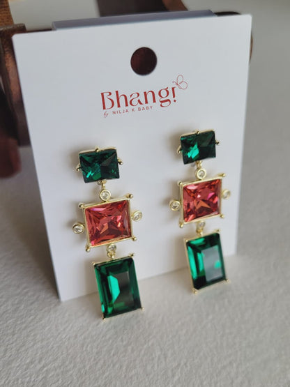 Emerald Rouge Geometric Drops