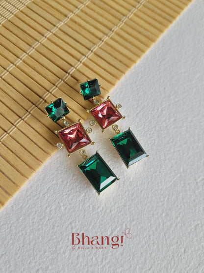 Emerald Rouge Geometric Drops