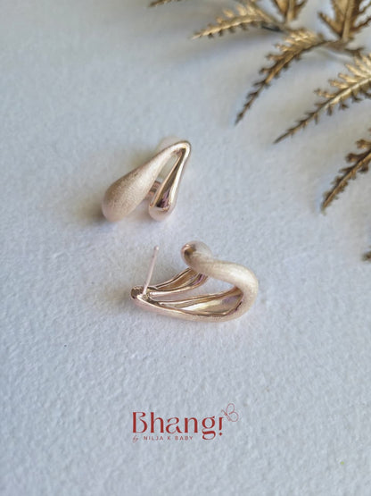 Aurelia Sculpted Rose Gold Hoop Earrings