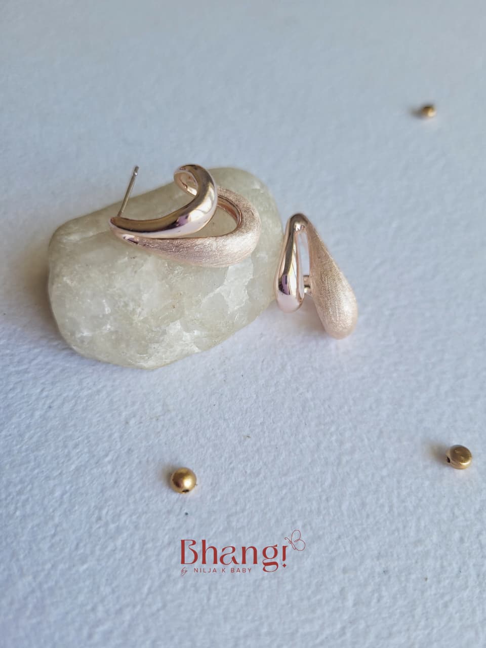 Aurelia Sculpted Rose Gold Hoop Earrings