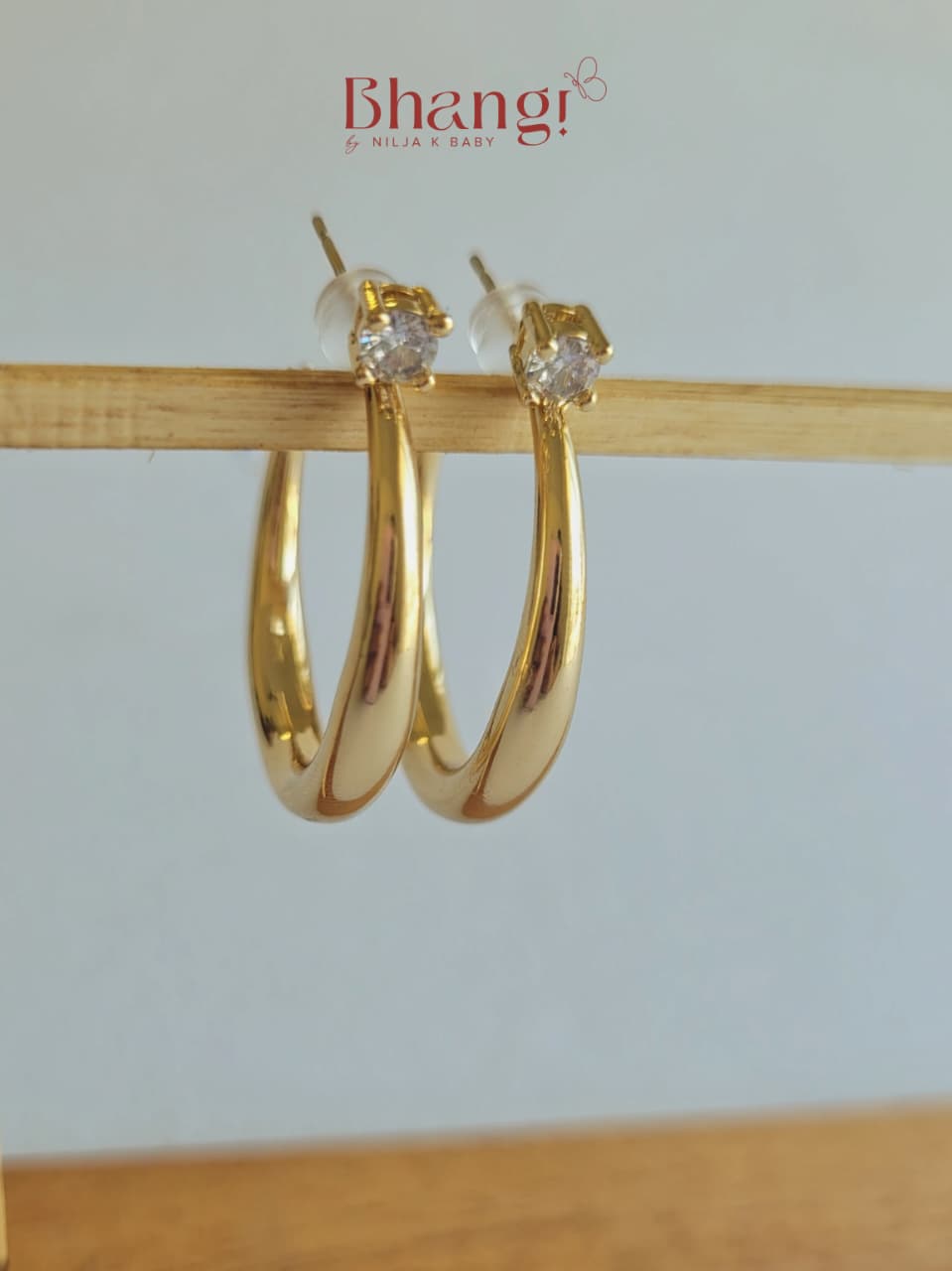 Celeste Crystal Gold Hoop Earrings