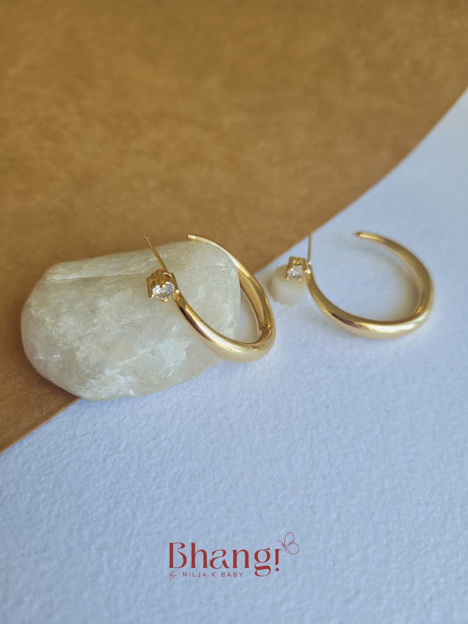 Celeste Crystal Gold Hoop Earrings