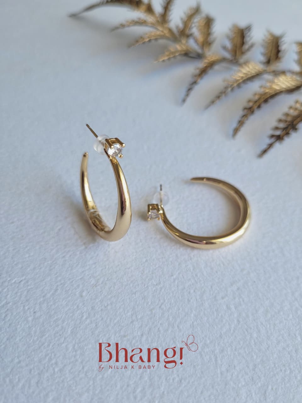 Celeste Crystal Gold Hoop Earrings