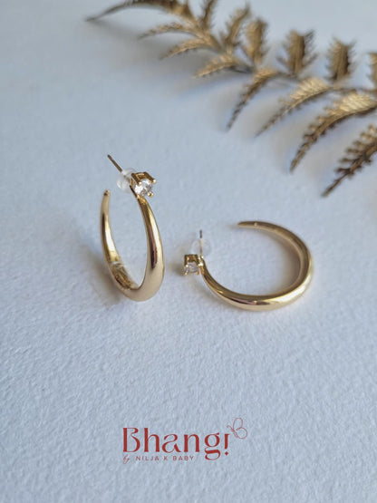 Celeste Crystal Gold Hoop Earrings
