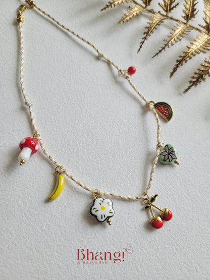 Fleur & Fruit Charm Necklace