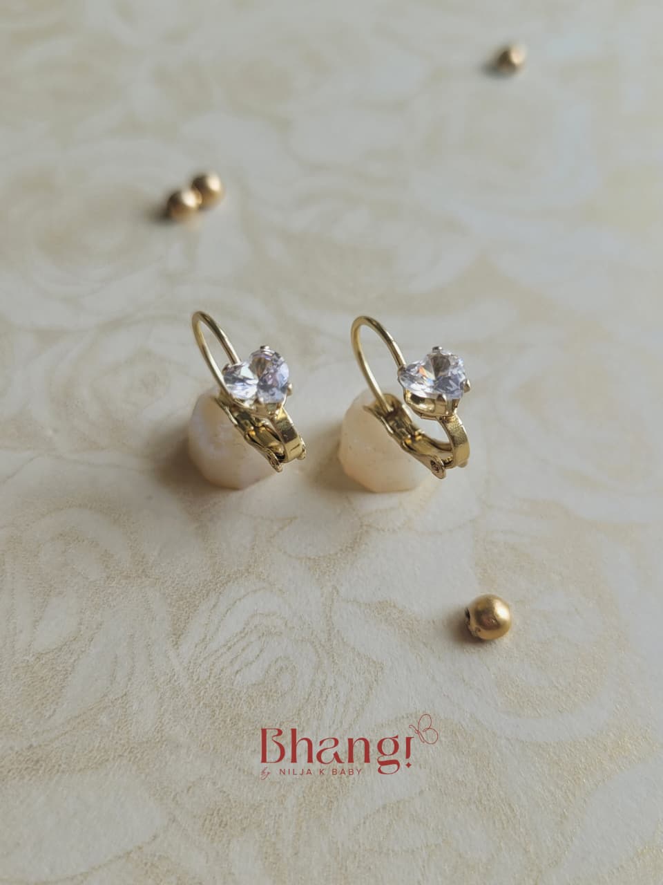 Tiny Heart Crystal Earrings
