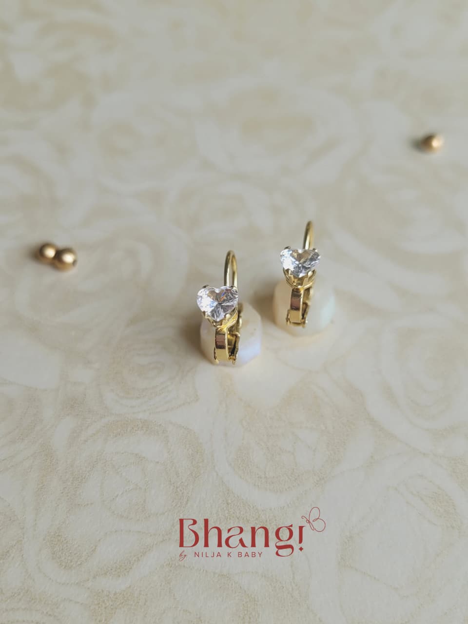 Tiny Heart Crystal Earrings