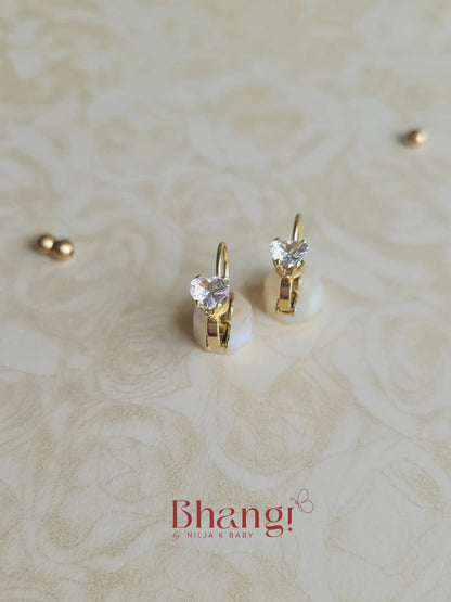 Tiny Heart Crystal Earrings
