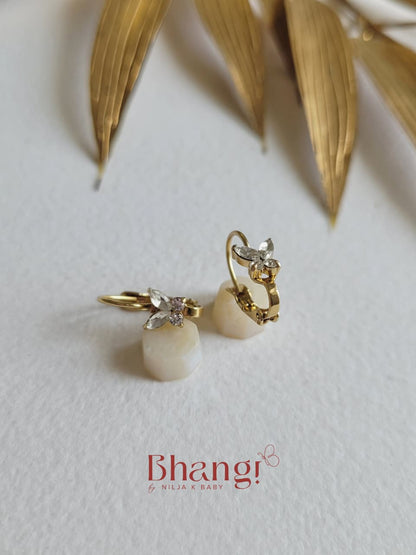 Tiny Crystal Butterfly Mini Hoop Earrings