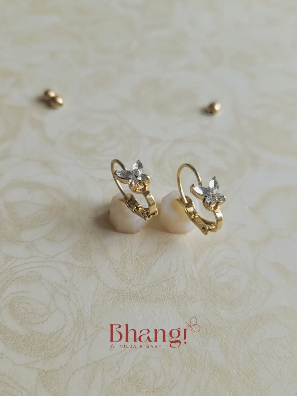 Tiny Crystal Butterfly Mini Hoop Earrings