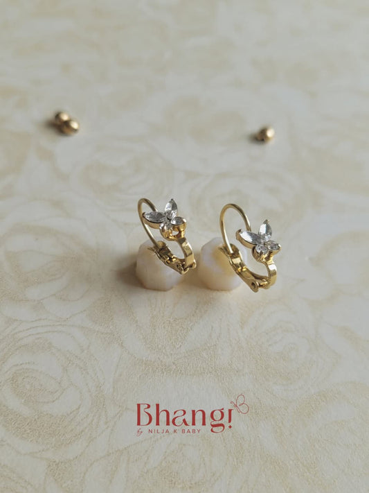 Tiny Crystal Butterfly Mini Hoop Earrings