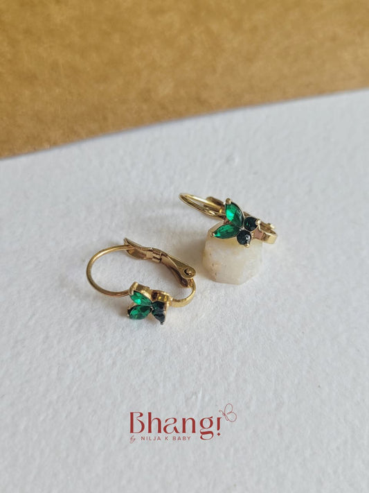 Tiny Butterfly Crystal Hoop Earrings