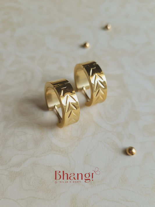 Chevron Textured Hoop Earrings