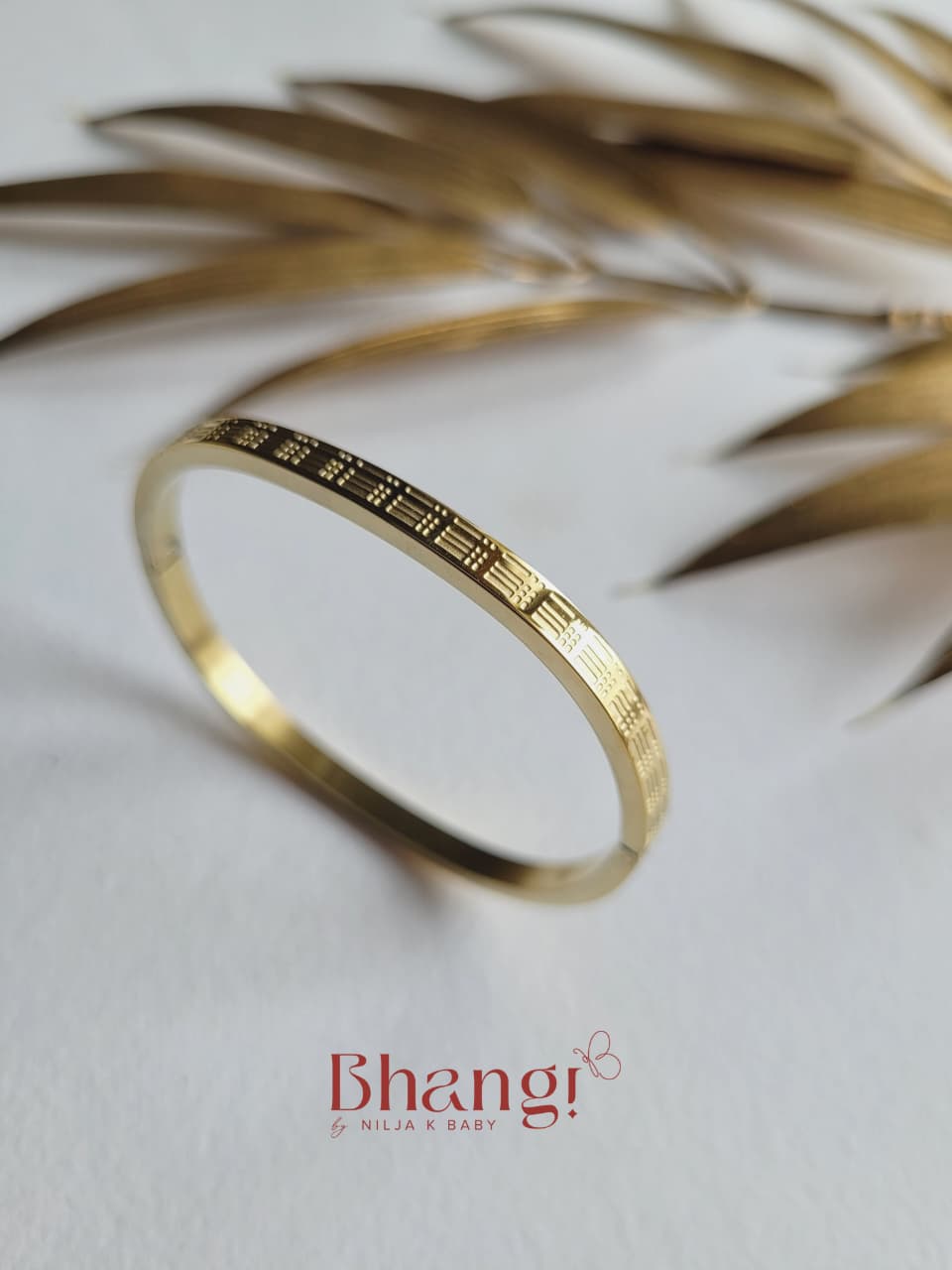 Golden Checker Kids Bangle