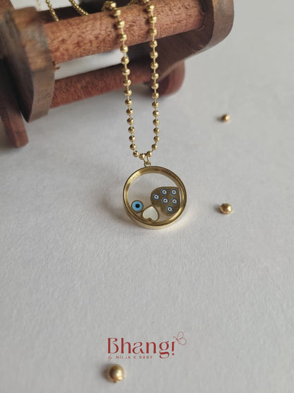 Evil Eye Floating Charm Pendant Necklace
