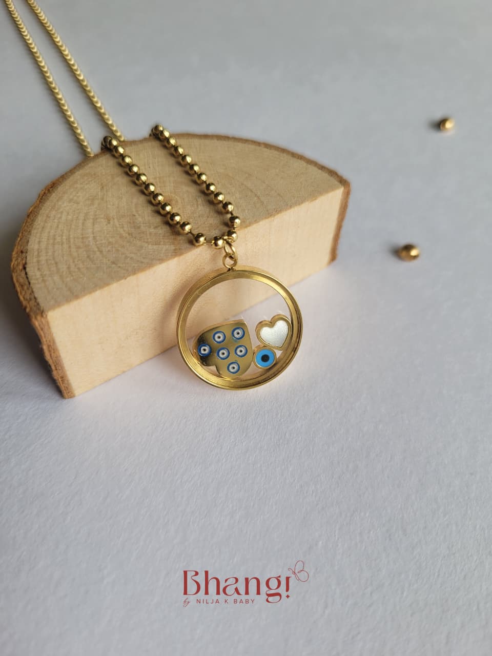 Evil Eye Floating Charm Pendant Necklace