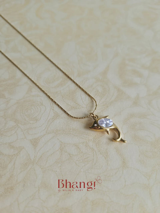 Crystal Dolphin Pendant Necklace